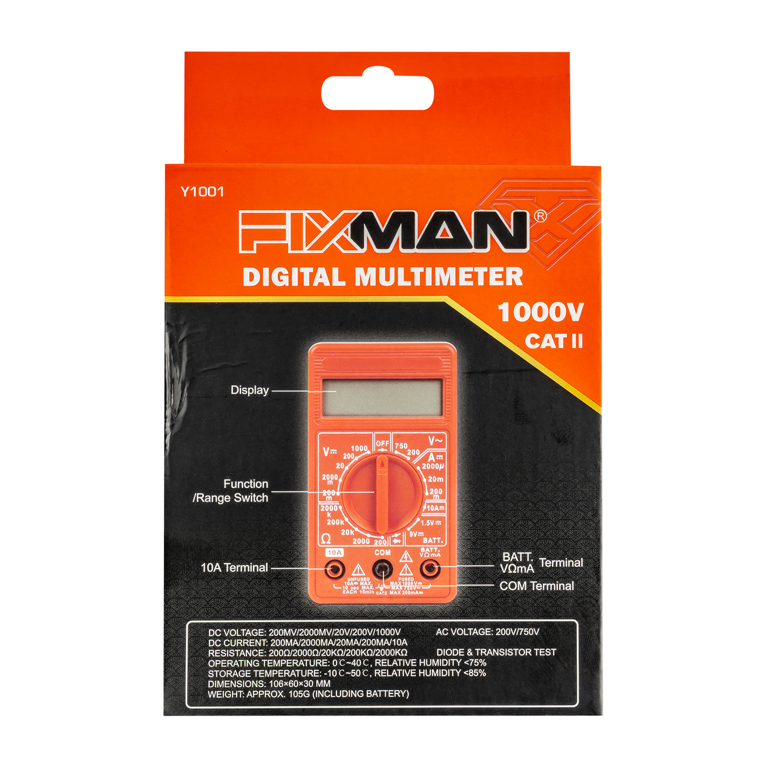 Fixman 1000V CAT II Digital Multimeter