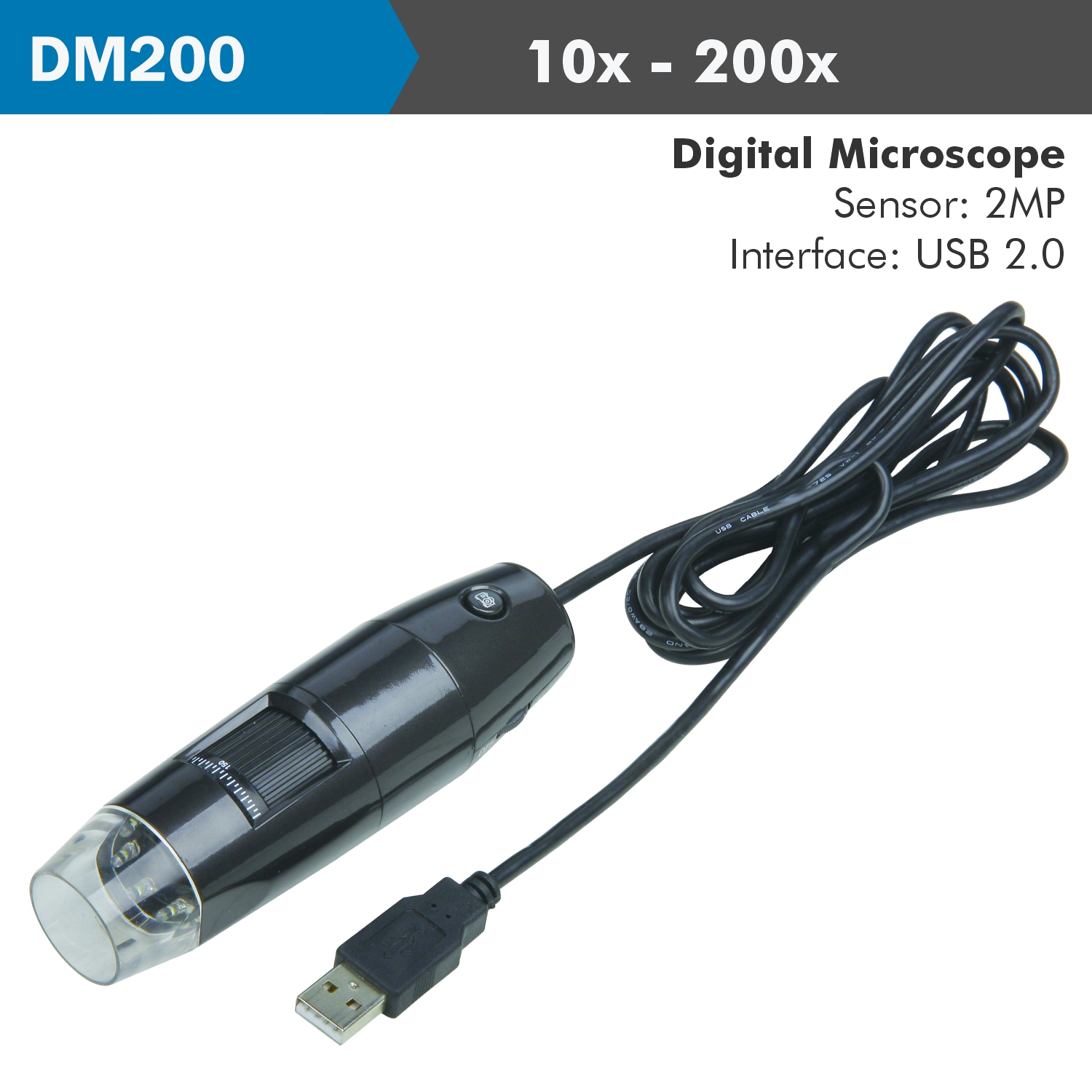 Accud Digital Microscope 10-200x