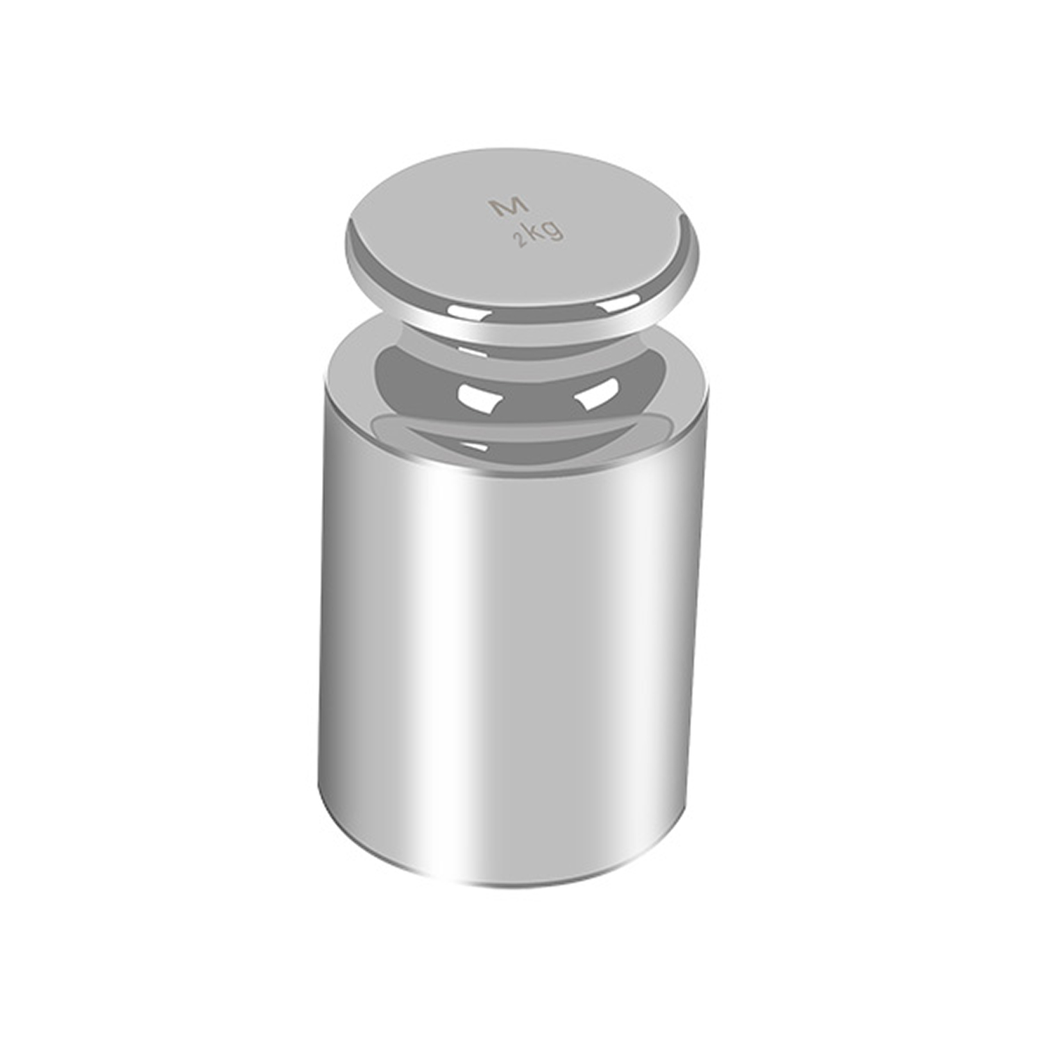 Cylindrical Calibration Weight 2kg Stainless Steel