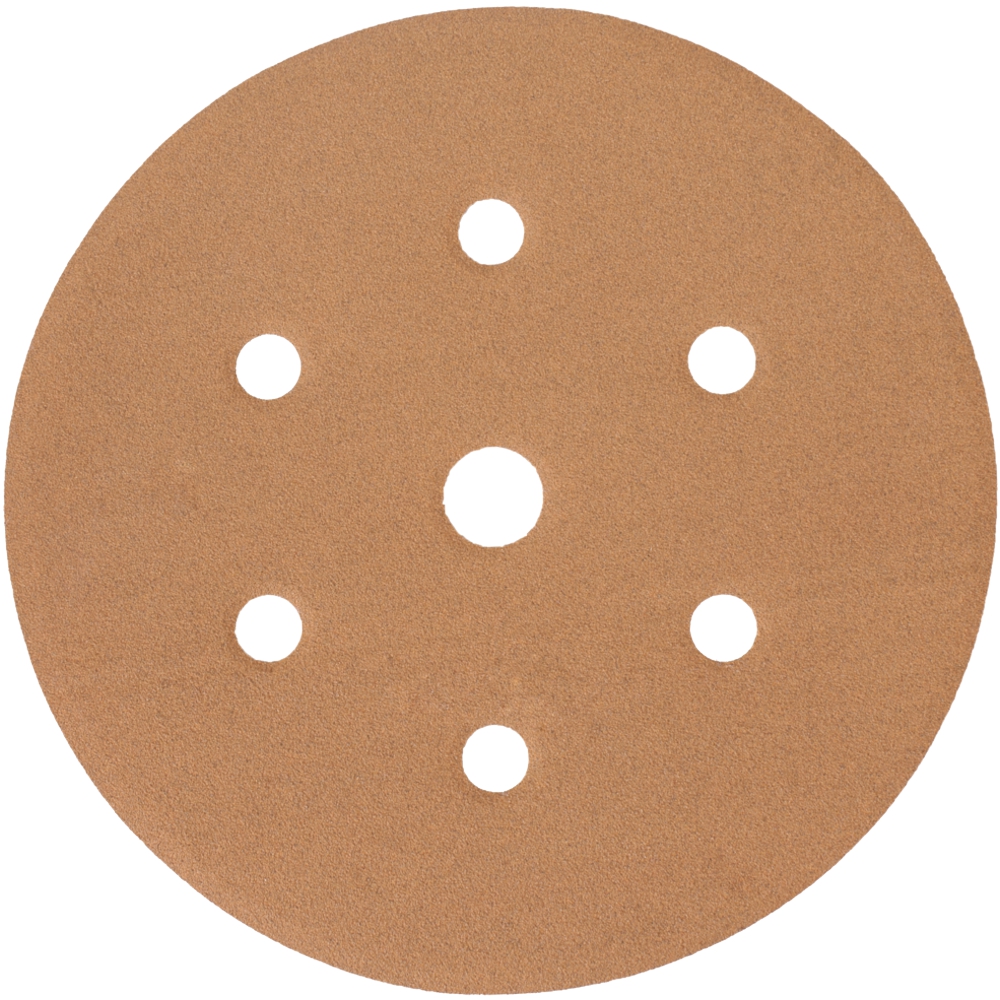 Gold Disc (50 Pieces) 400grit 150mm X 6+1 Holes Hook And Loop