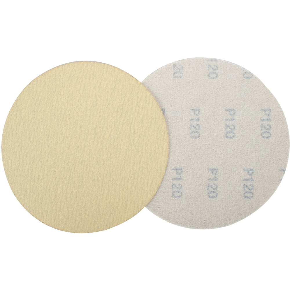 Gold Disc (50 Pieces) 120 Grit 150mm Without Hole Hook And Loop