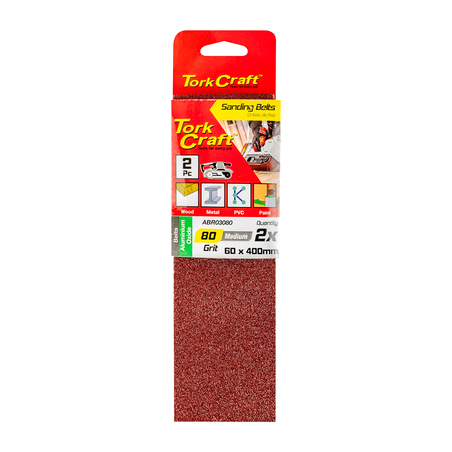 Sanding Belt 60 X 400mm 80grit 2/pack (for Triton Palm Sander)