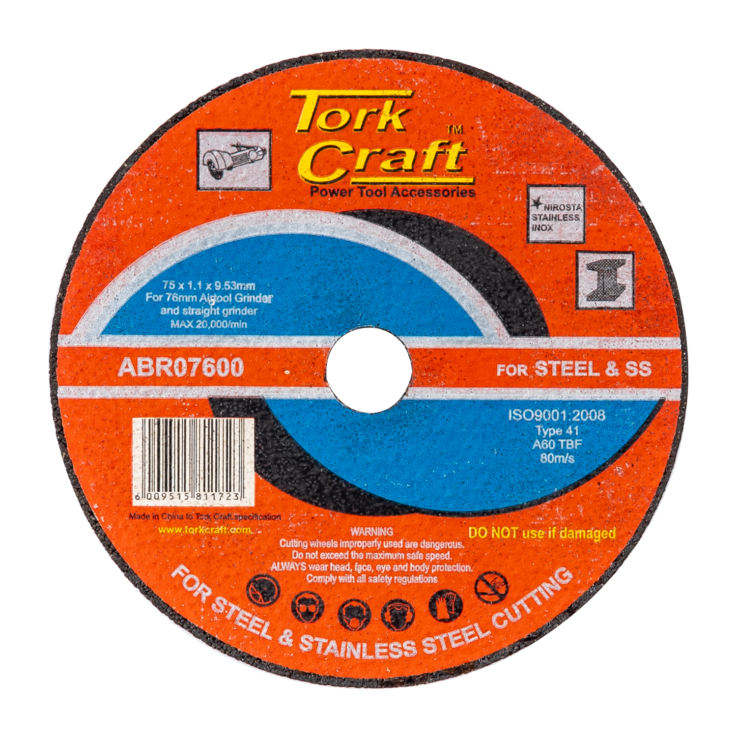 Abrasive Cutting Wheel For Steel 76 X 1.1 X 9.53