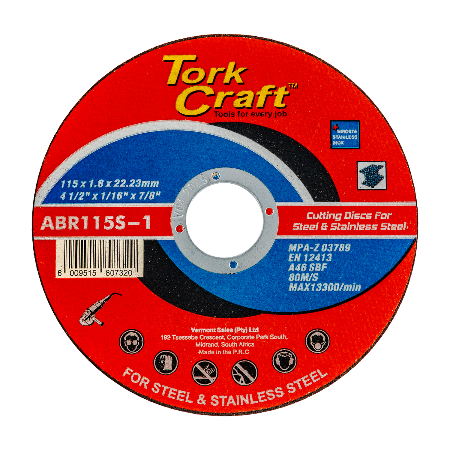 Cutting Disc Metal & Ss 115 X 1.6 X 22.2 Mm