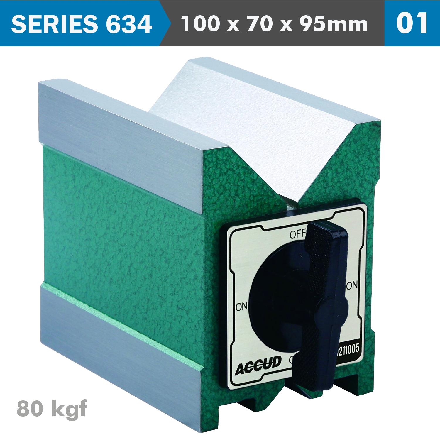 Magnetic V-block 100x70x95mm 80kgf