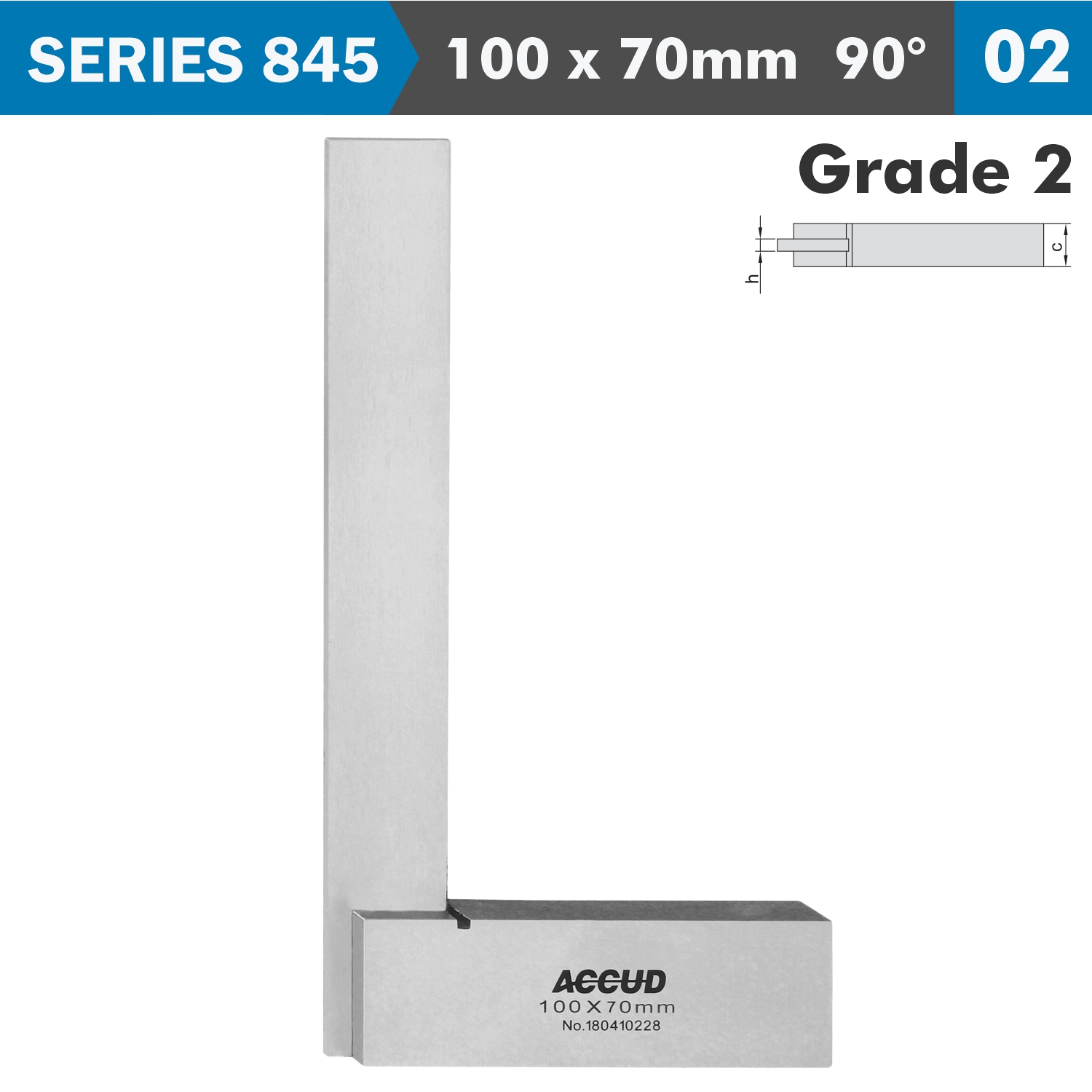 Machinist Square Wide Base 100x70mm Grade 2 Din875