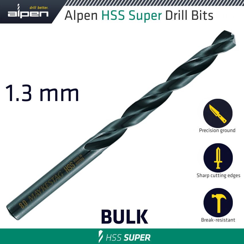 Hss Super Drill Bit 1.3mm Bulk