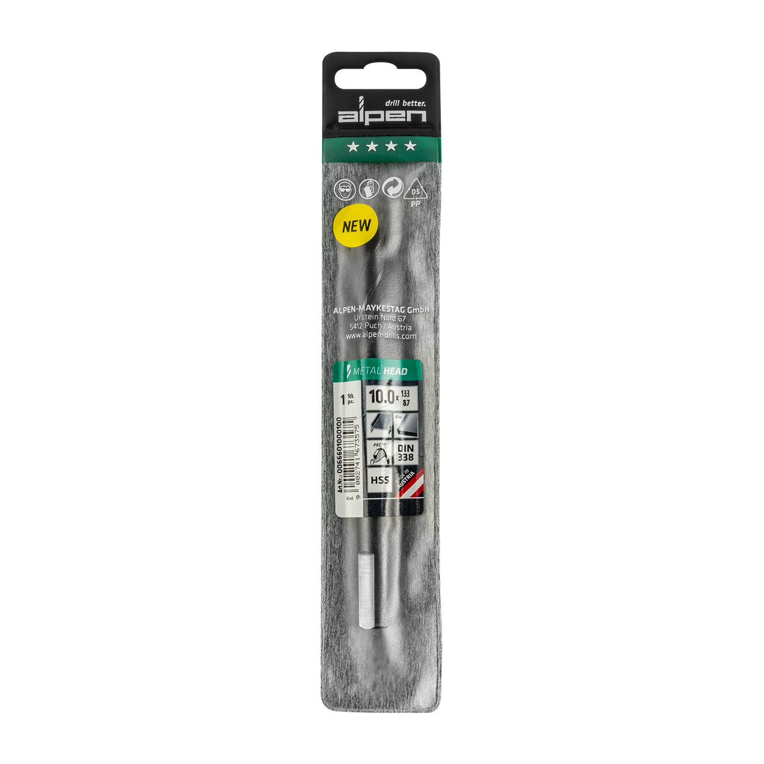 HSS METAL HEAD 10.0 TRI-FLAT DIN 338 RN
