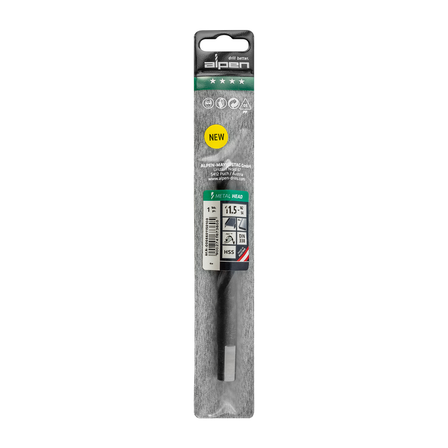 HSS METAL HEAD 11.5 TRI-FLAT DIN 338 RN