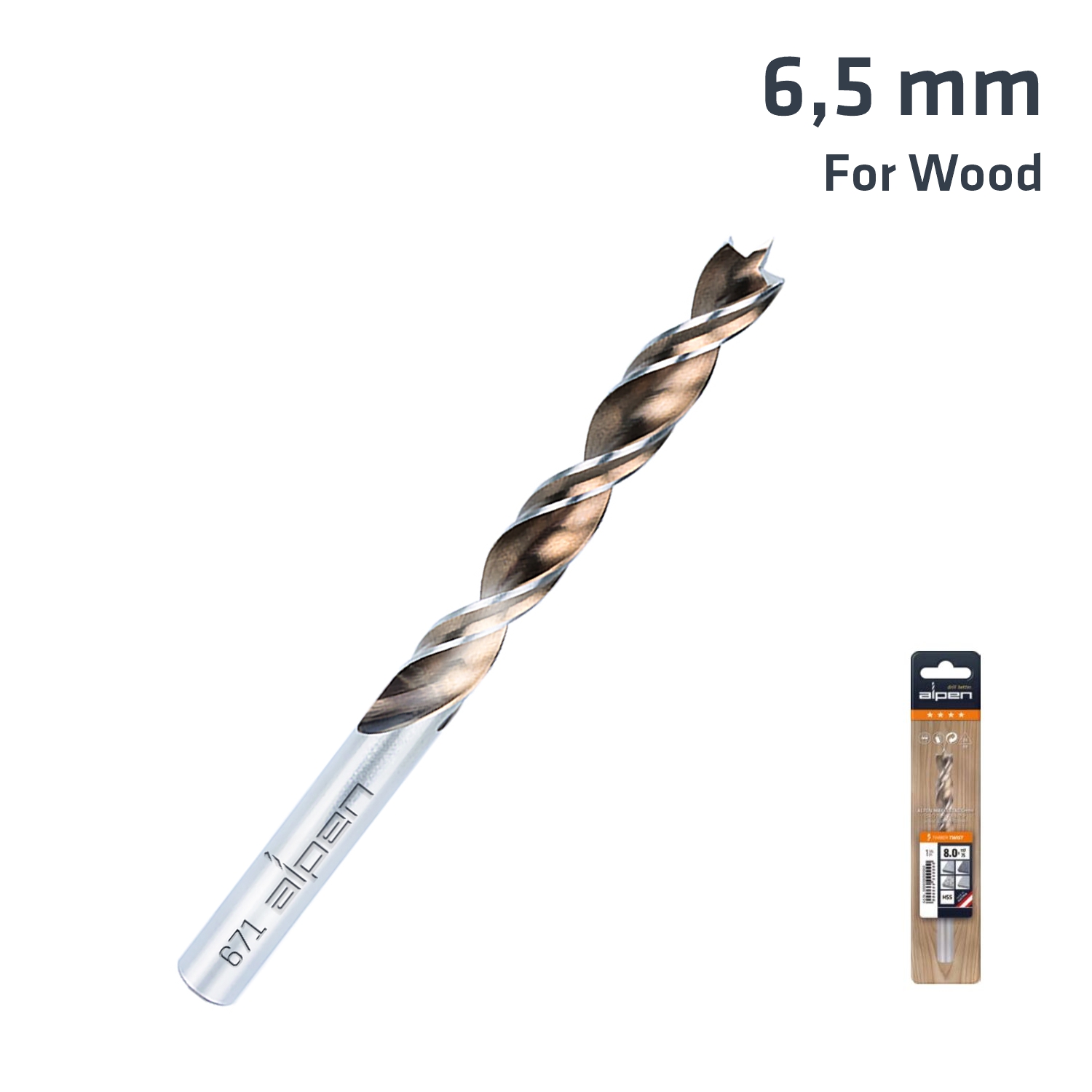 Timber Twist 6.5mm Wood Drill Bit Sleeved