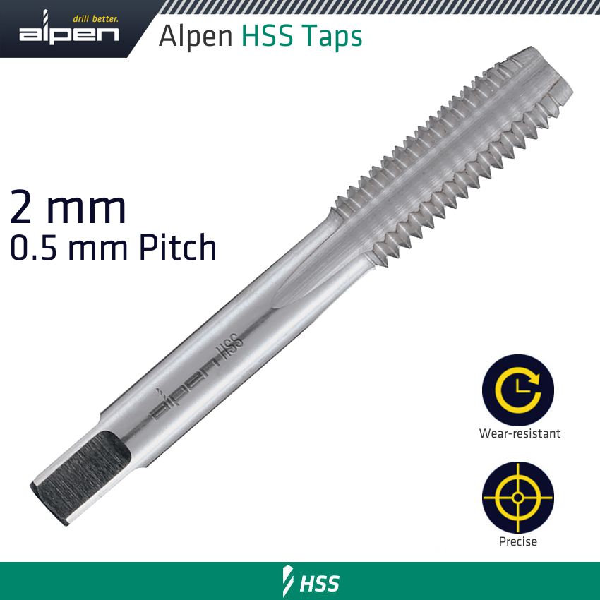 Tap 2mm Hss In Pouch 0.5mm Pitch