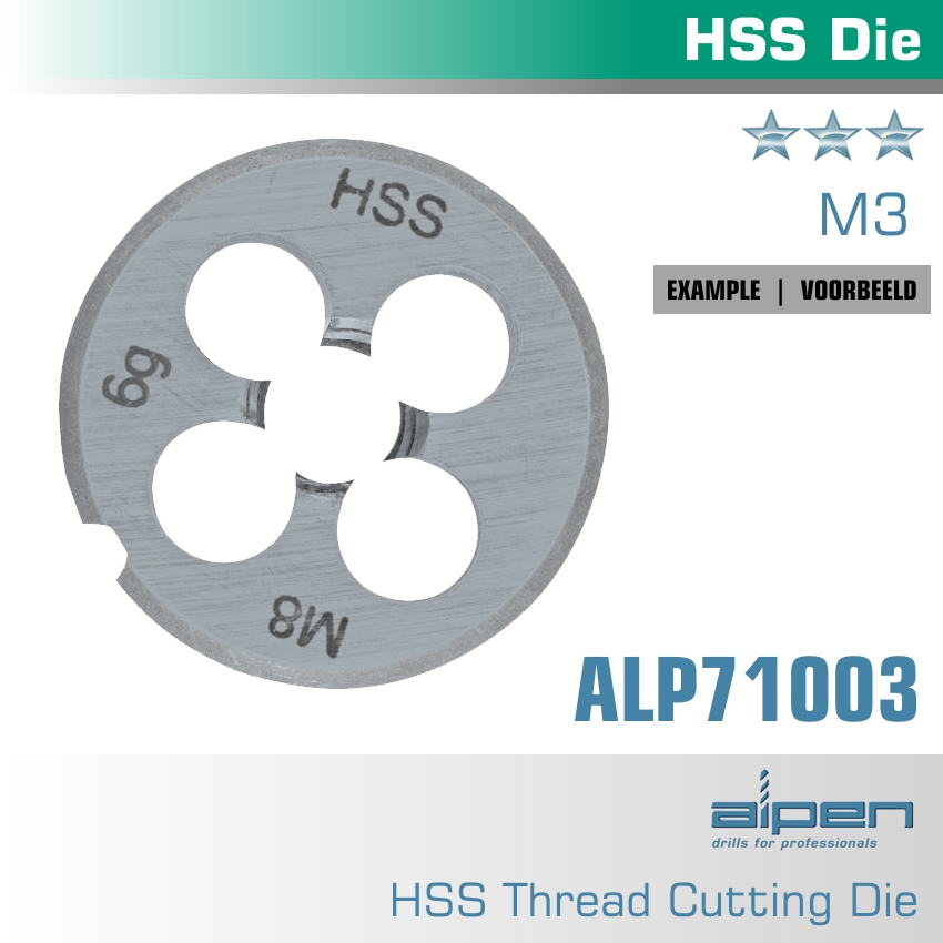 Die 3mm Round 25x9mm In Pouch Hss 0.5mm Pitch