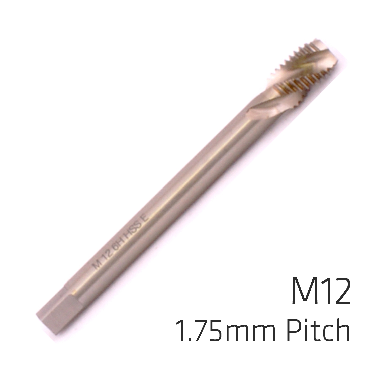Machine Tap Cobalt 12mm Spiral Fluted In Pouch 1.75mm Pitch
