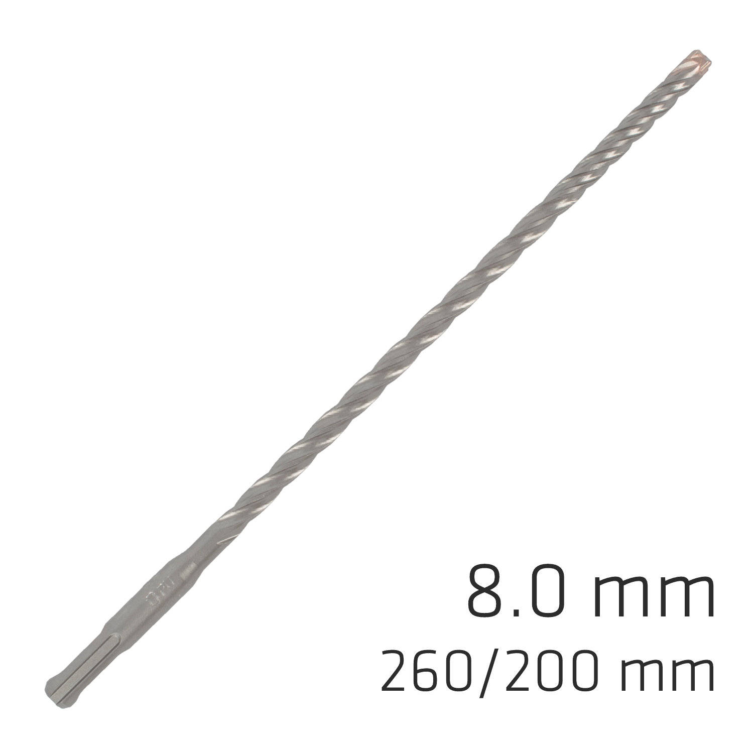 Force X 8.0 X 260/200 Sds-plus Rebar Drill Bit X4 Cutting Edges - Bulk