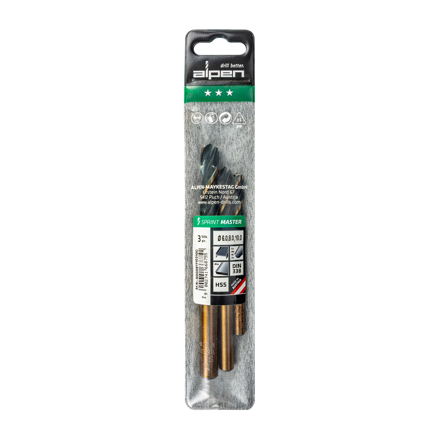 Hss Sprint Master Set 3pcs 6-8-10mm