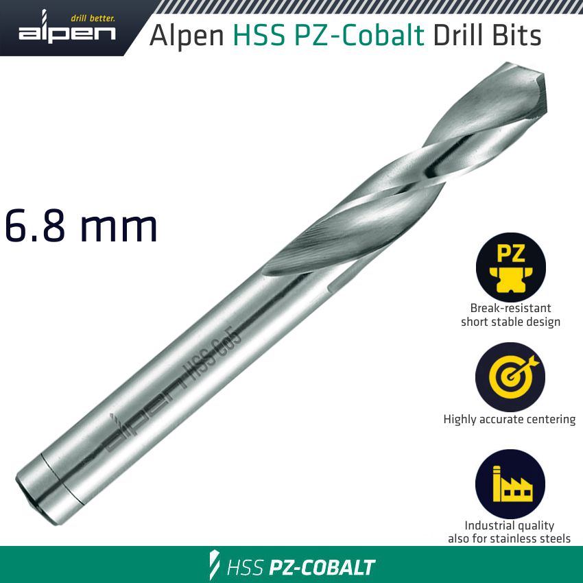 Alpen Cobalt Drill Short Bulk 6.80mm