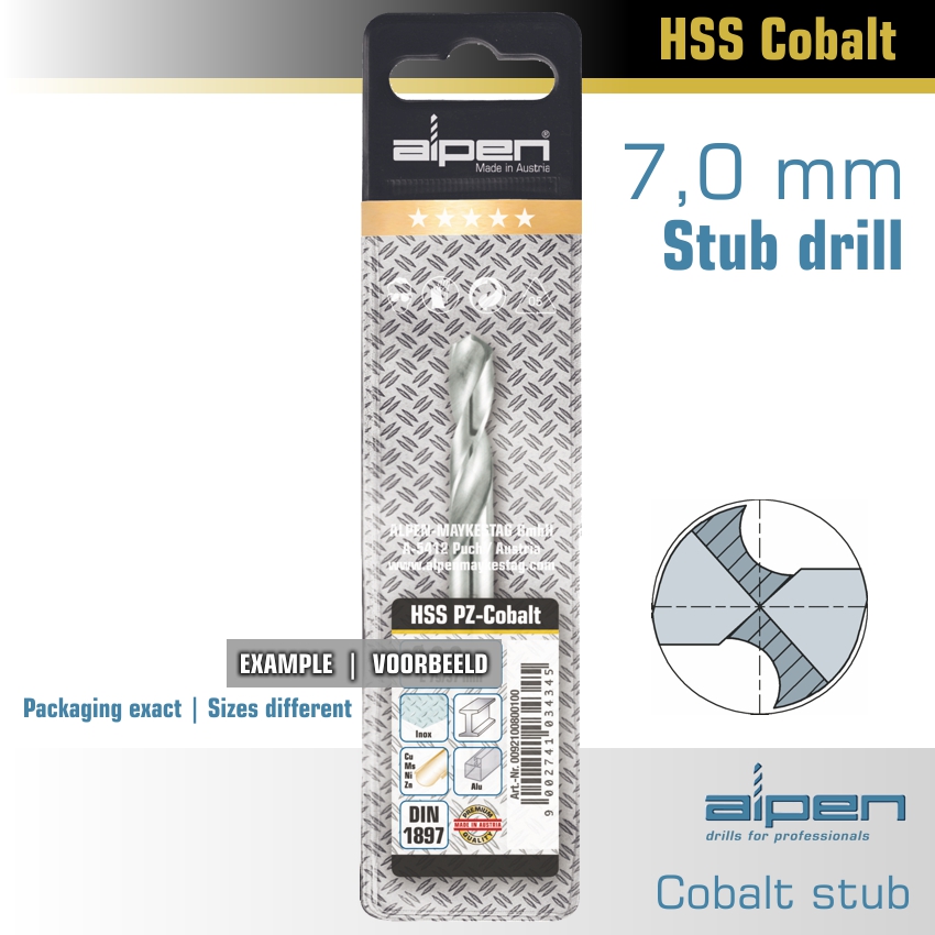 Cobalt Drill Bit Short Pouch 7.0mm