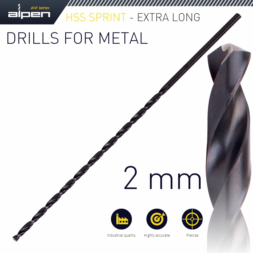 Hss Drill Bit 2mm 125 X 85 Extra Long