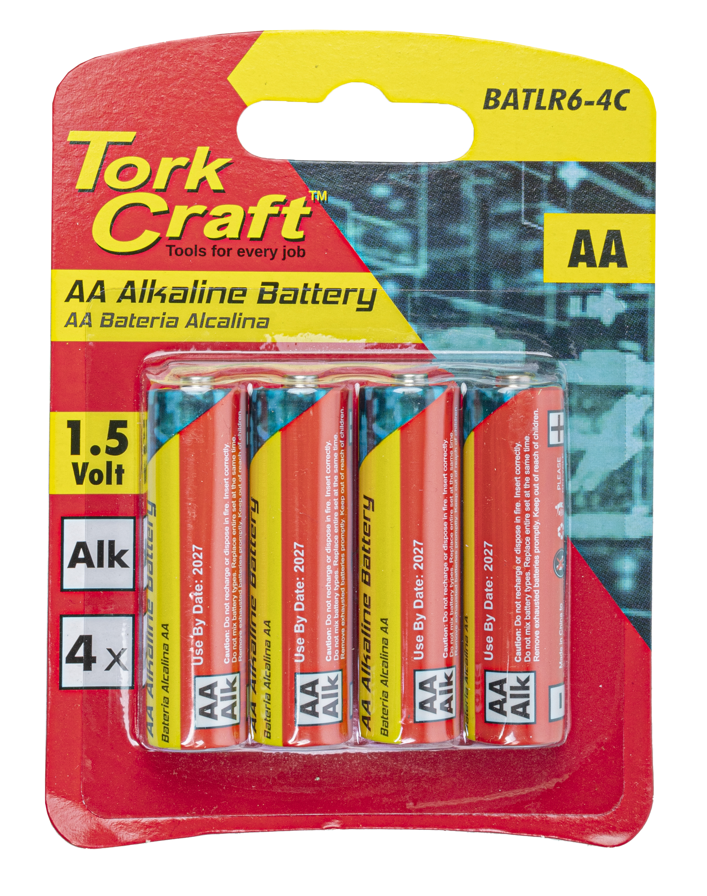 Battery Aa 1.5v 4 Pack Carded Alkaline