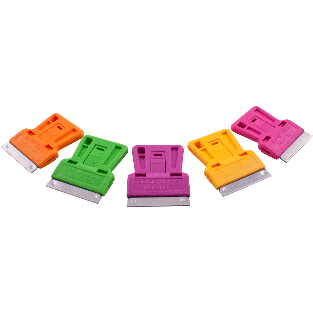 Mini Razor Scraper 60pc Per Candy Jar 5 Assorted Colours
