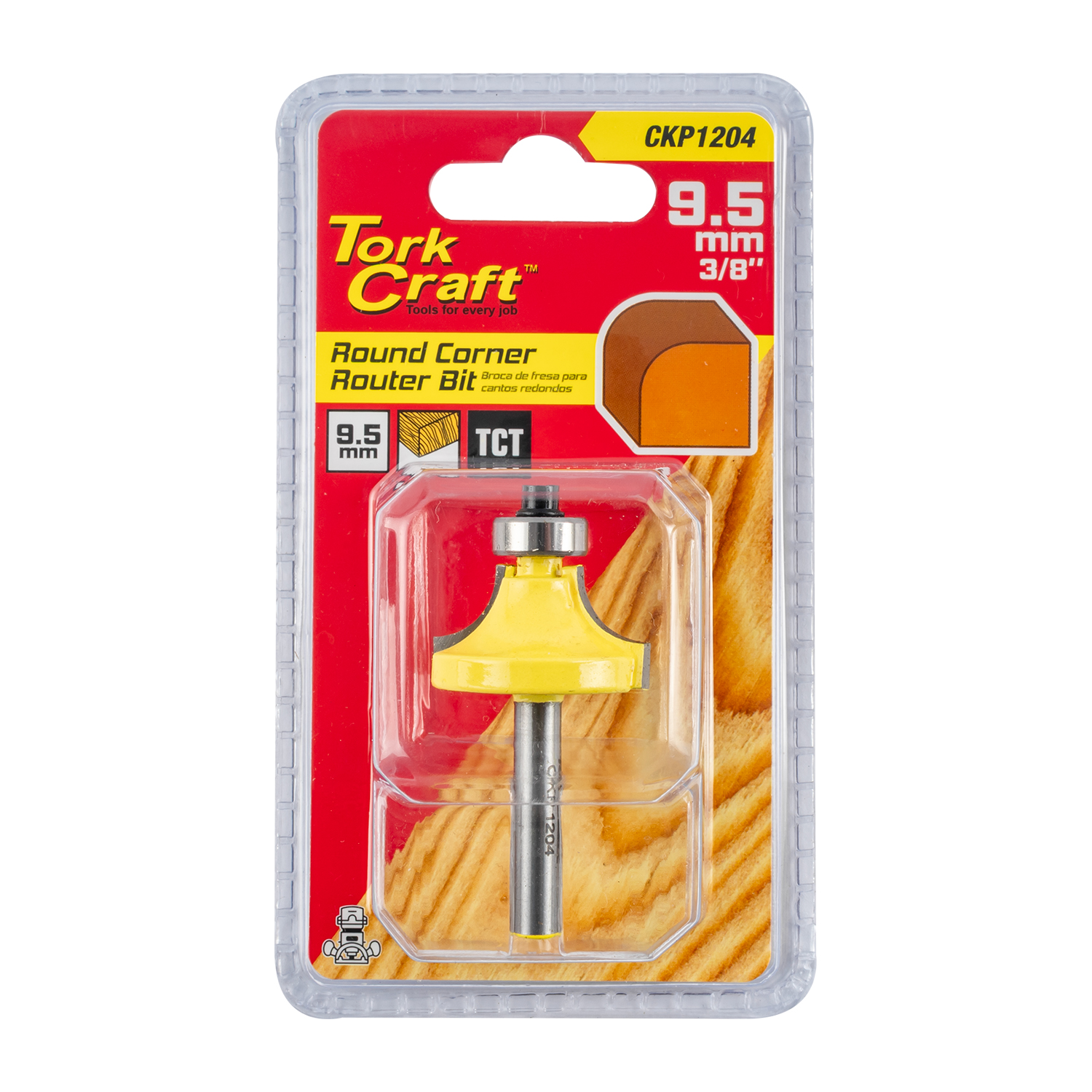 Tork Craft CKP1204 Corner Round Router Bit 3/8 Inch Radius with 1/4 Inch Shank