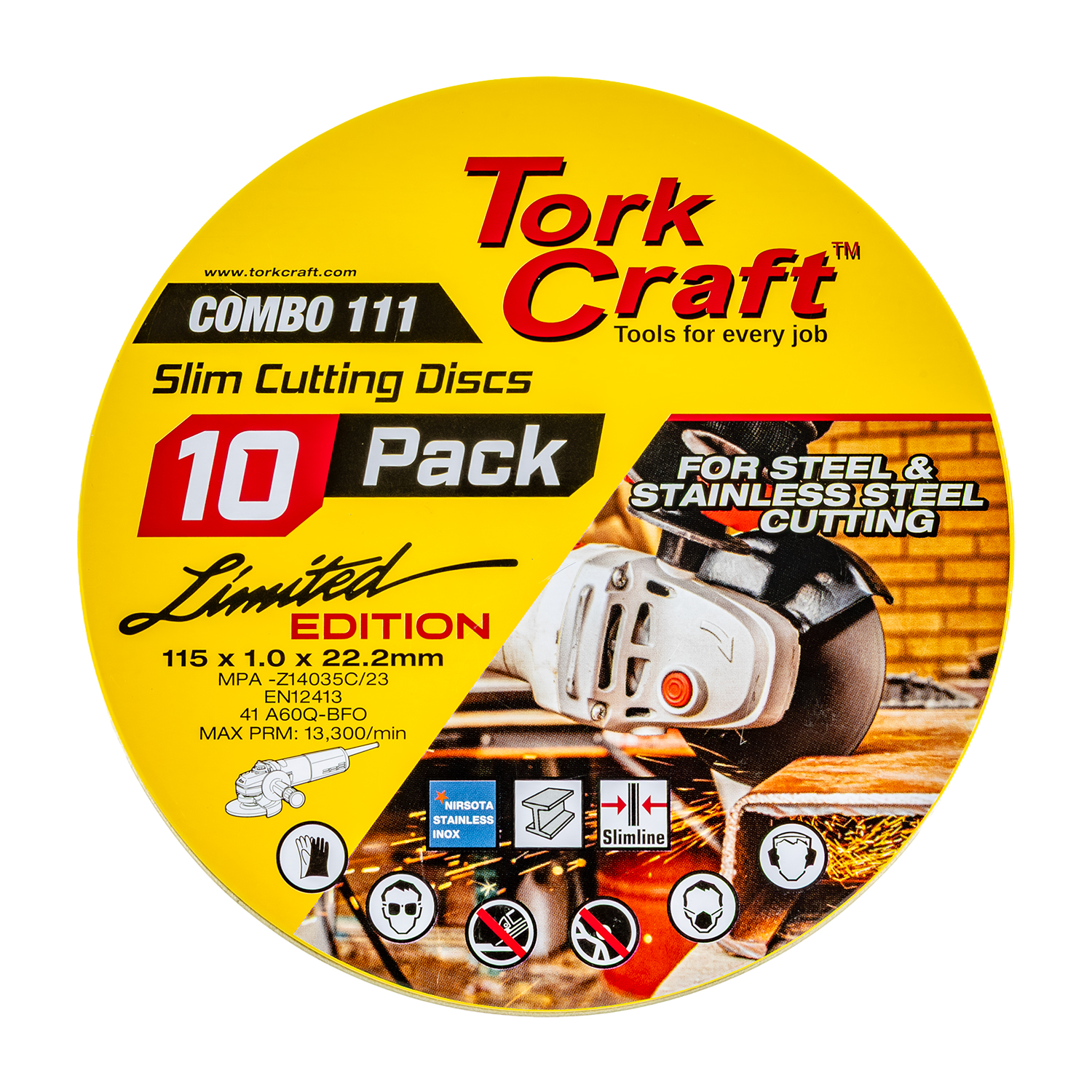 Cutting Disc Metal 115 X 1.0x 22.23 10pc Ltd Edition Tin