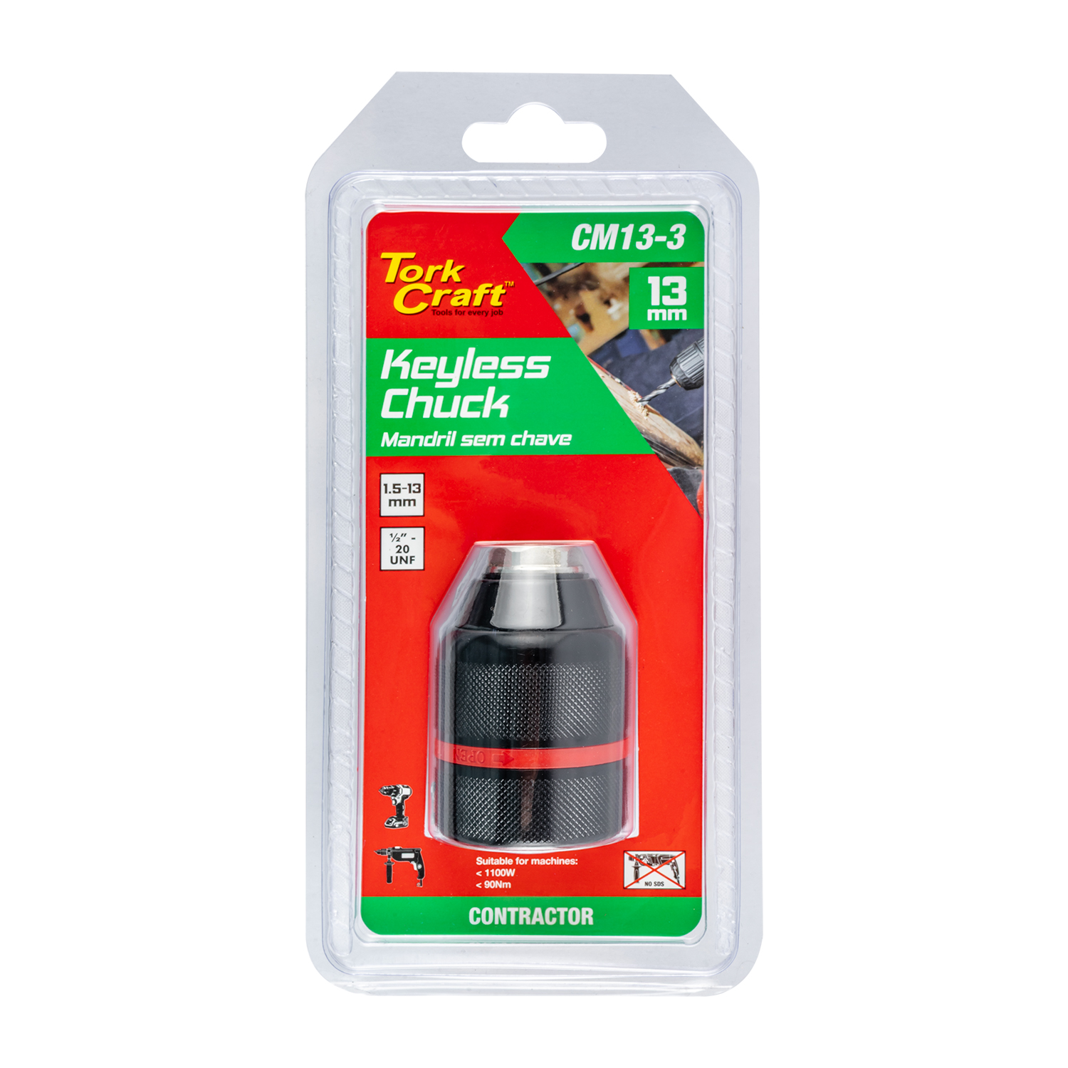 Chuck Keyless 13mm 1/2x20 Unf Metal