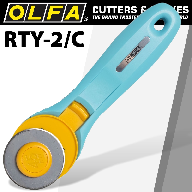 Olfa Rotary Splash Cutter 45mm Blade R/l Handed Light Blue Aqua