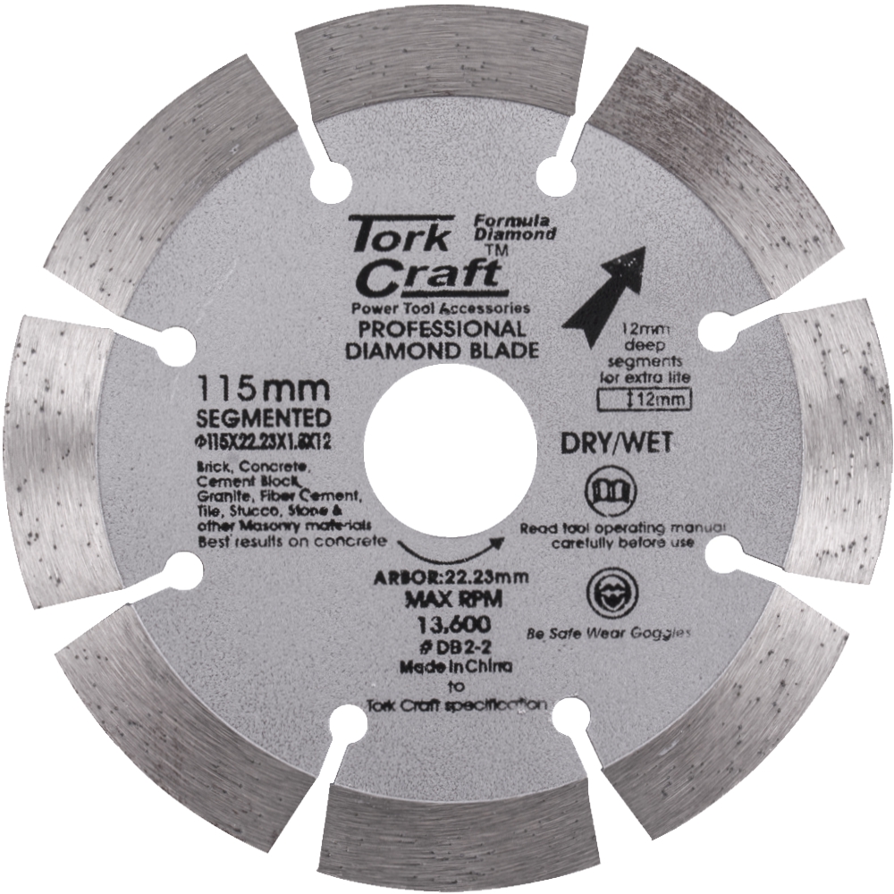 Diamond Blade Segmented 115mm With 12mm Segments