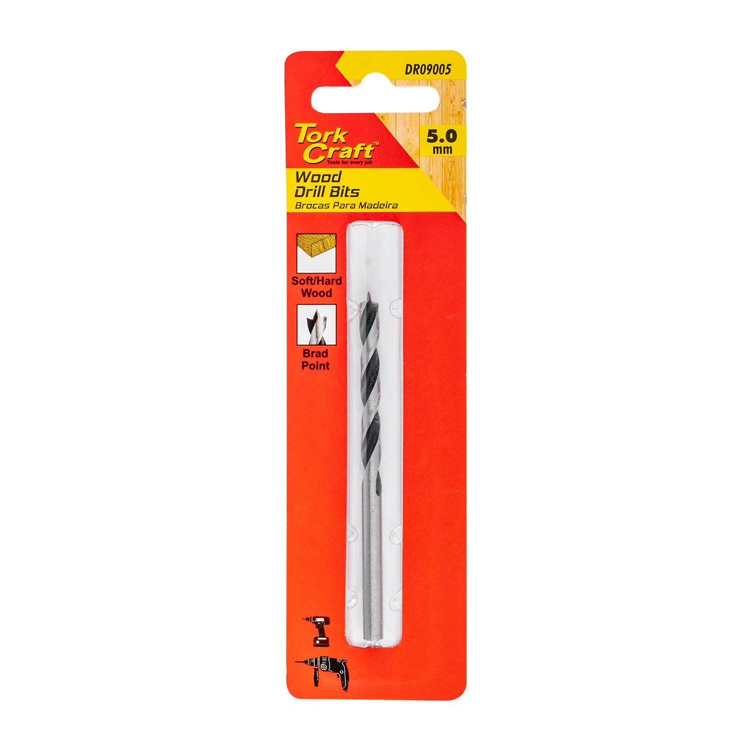 Drill Bit Wood 5.0mm X 85mm 1/card