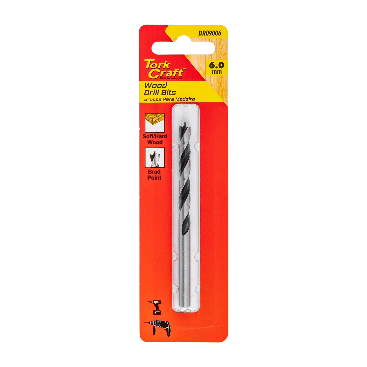 Drill Bit Wood 6.0mm X 95mm 1/card