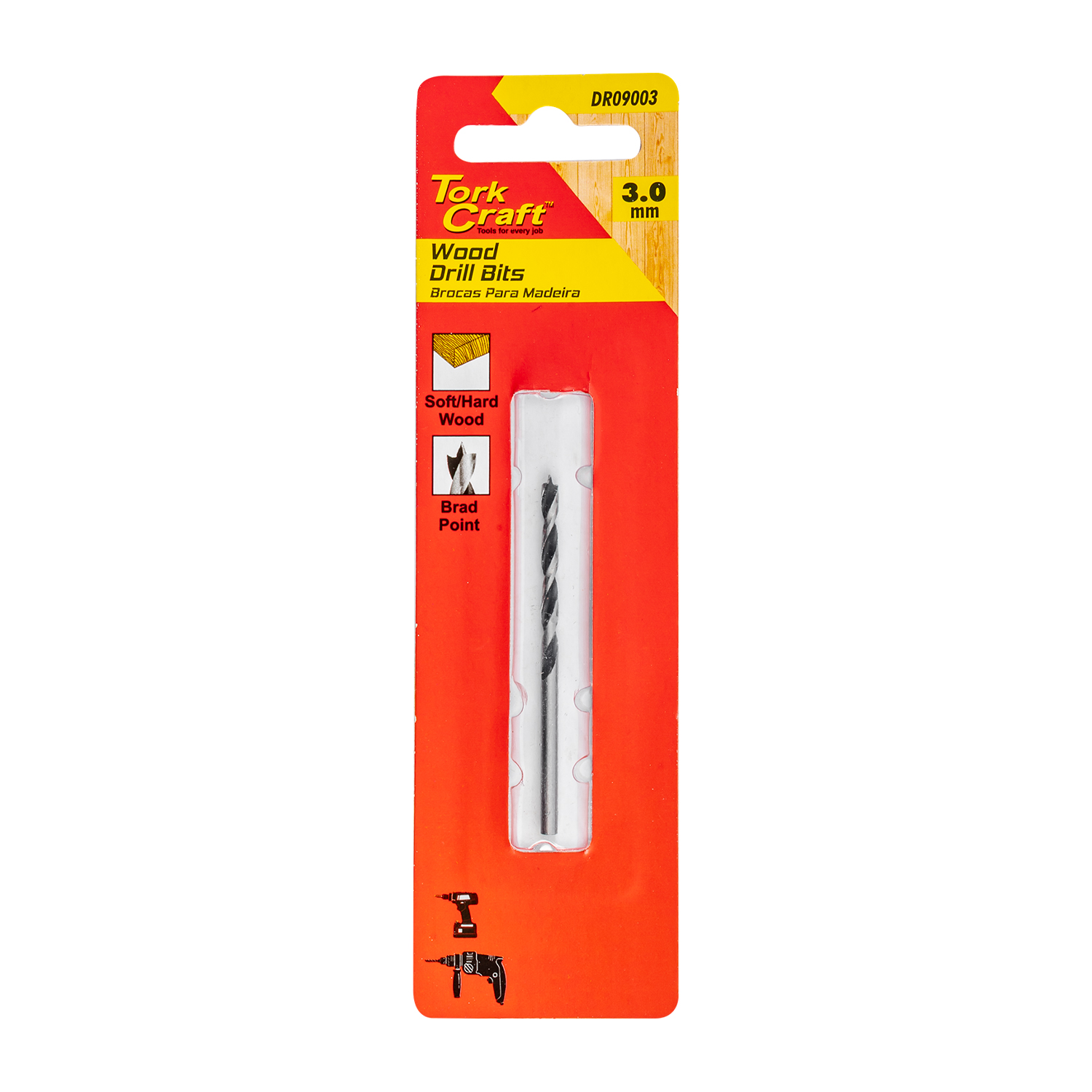Drill Bit Wood 3.0mm X 60mm 1/card