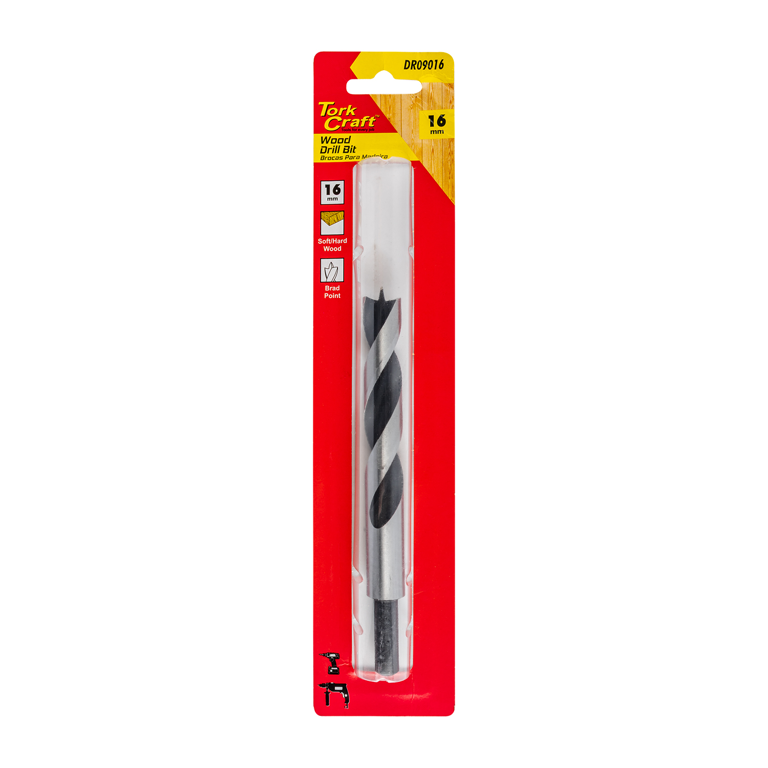 Drill Bit Wood 16.0mm X 160mm 1/card