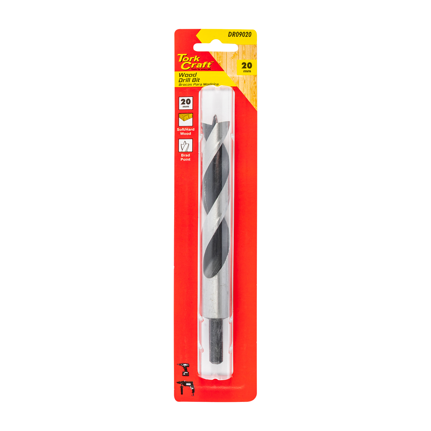 Drill Bit Wood 20.0mm X 180mm 1/card
