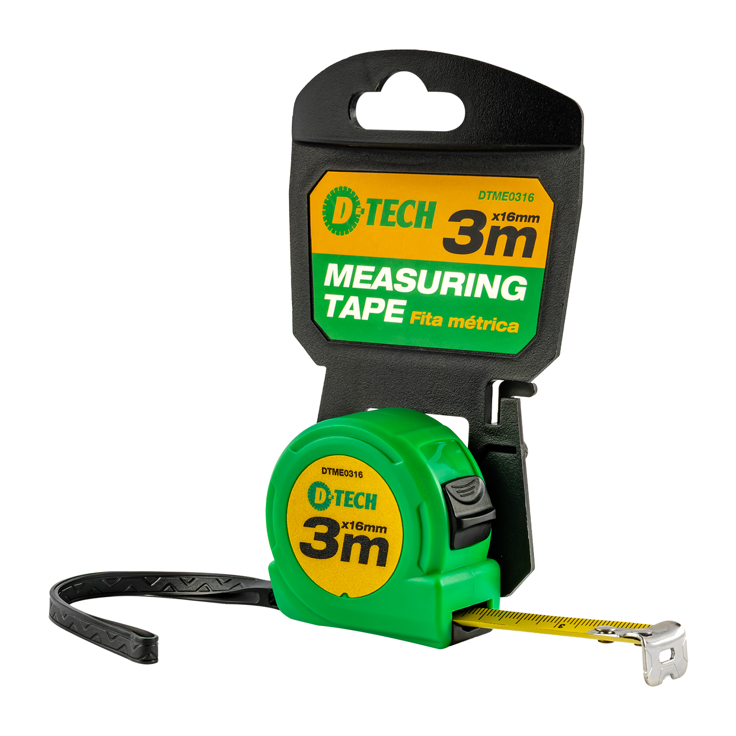 D-Tech Measuring Tape 3m x 16mm with Belt Clip