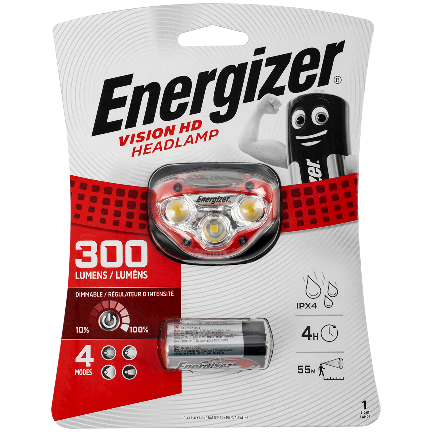 Headlight 300lumens Vision Hd Red Energizer