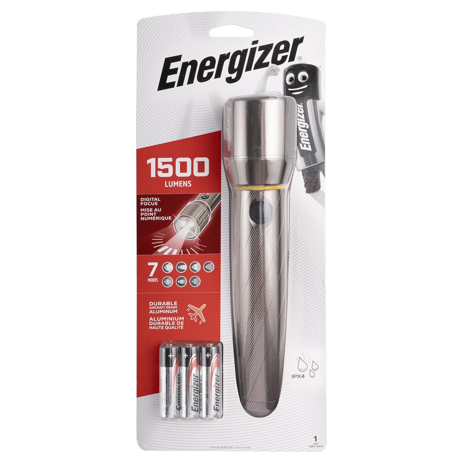 Metal Vision 1500lumens Flashlight 6aa Bat Energizer Torch