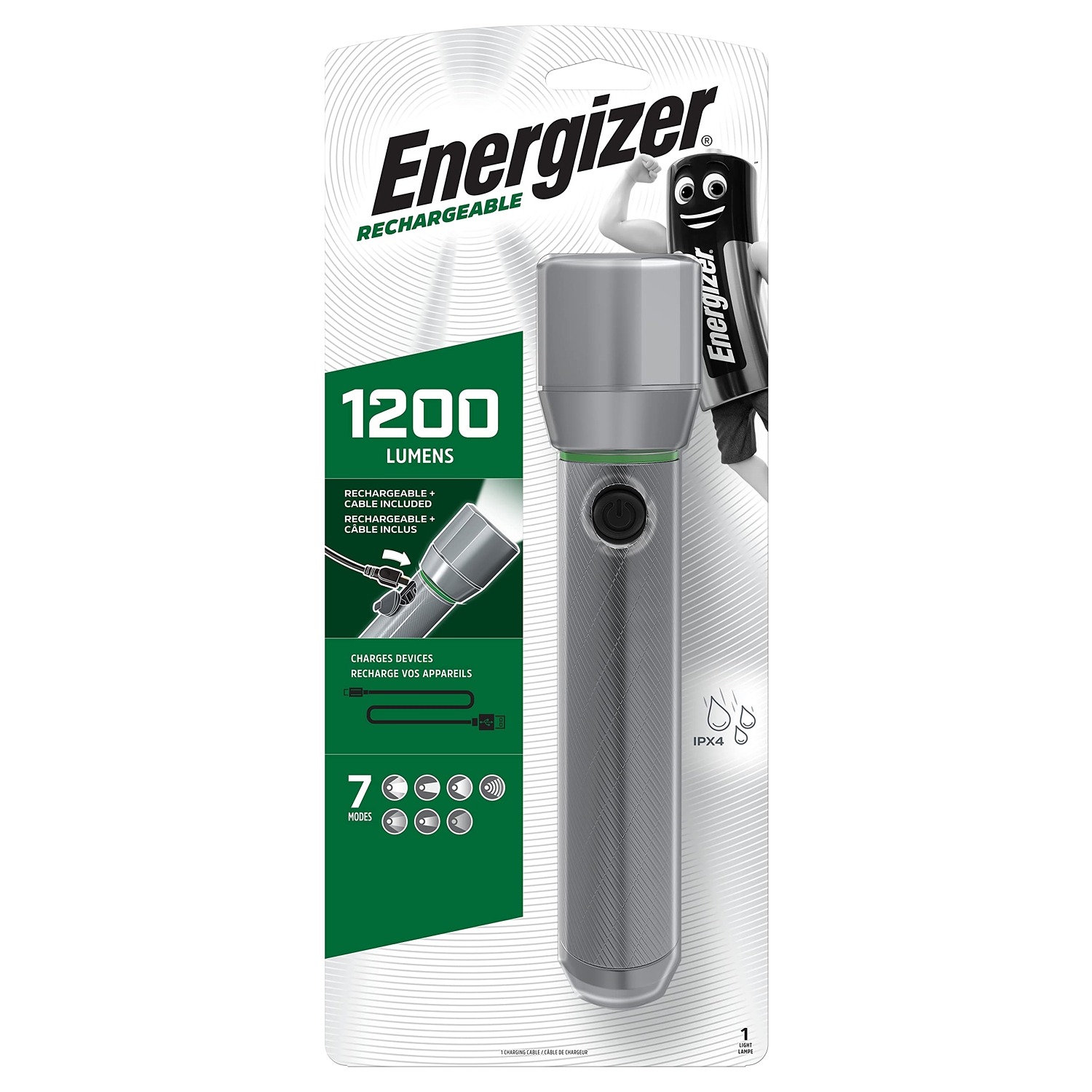 Usb Rech Vision Hd 1200lumens Flashlight Energizer Torch