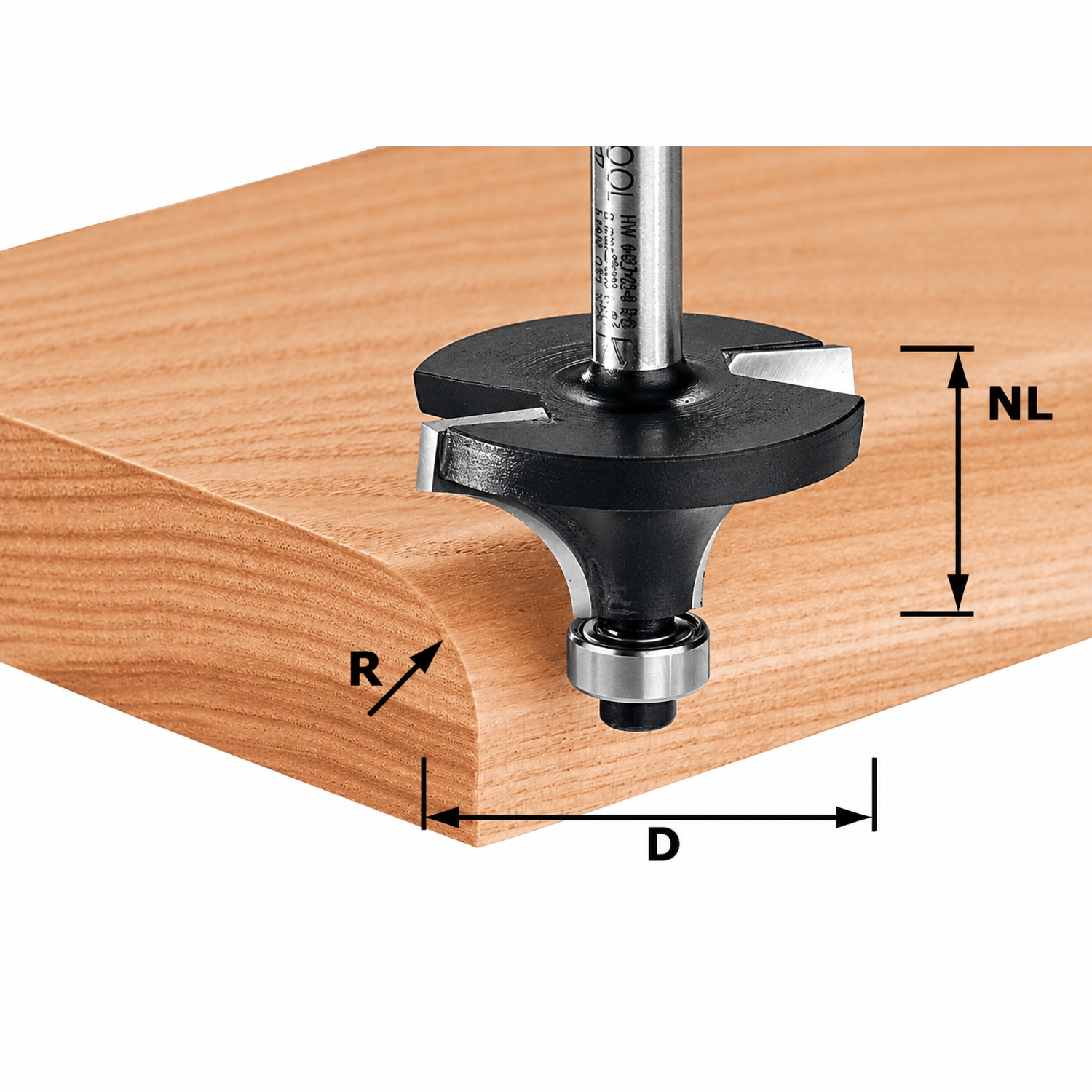 Festool HW S8 D42,7/R15 KL Roundover Cutter 42.7mm R15 with Ball Bearing Guides