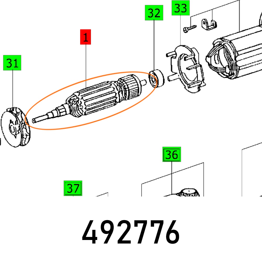 Armature Compl. Tx93 E 230v Et-bg