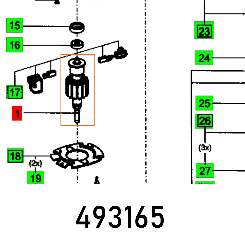 Armature Compl. Es 125 230v