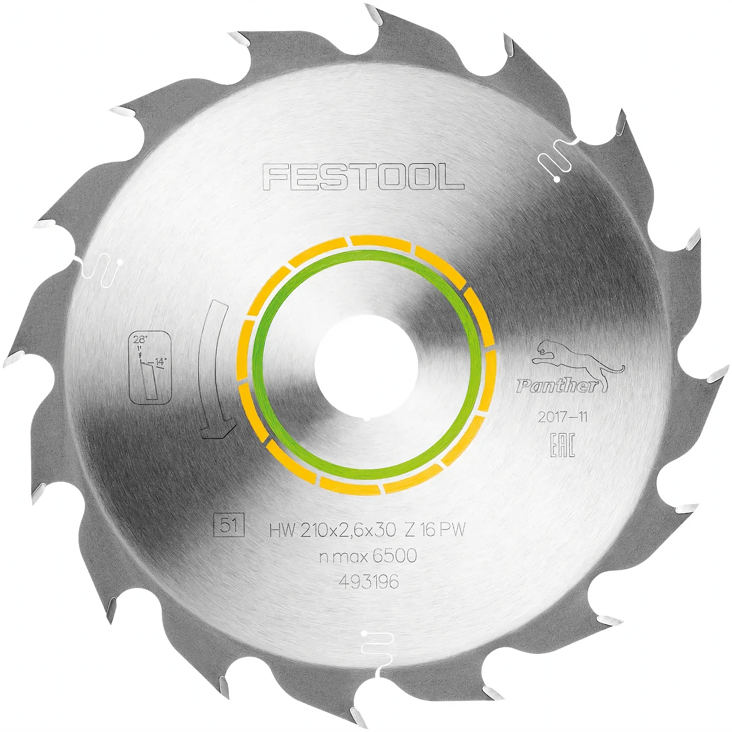 Festool WOOD RIP CUT HW 210x2,6x30 PW16 Saw Blade for TS 75