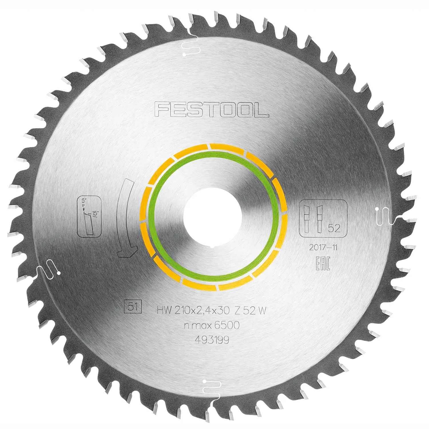 Festool Wood Fine Cut Saw Blade HW 210x2.4x30 W52 for TS 75