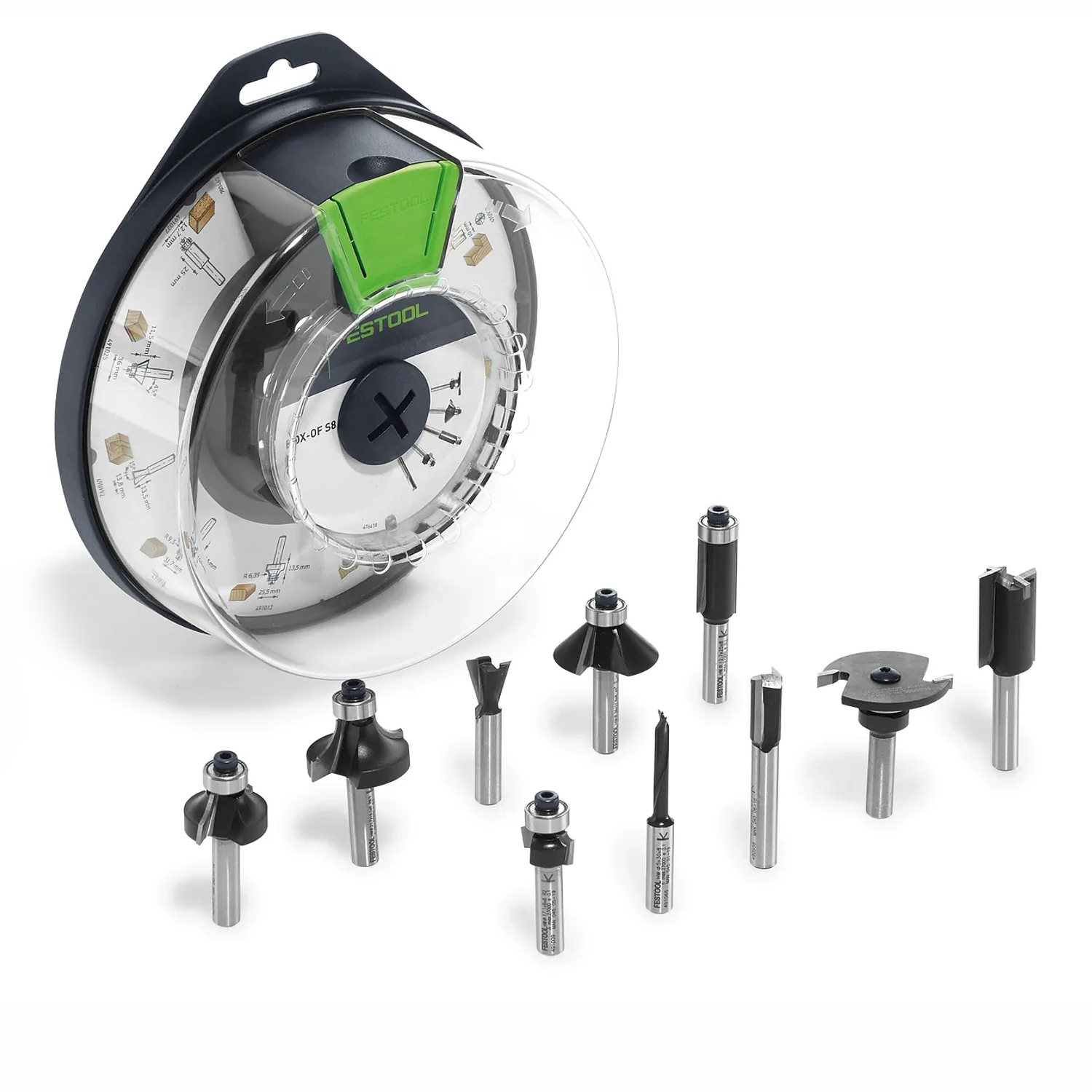 Festool Box-OF HW S8 Mix Router Bit Box 10 Piece Set