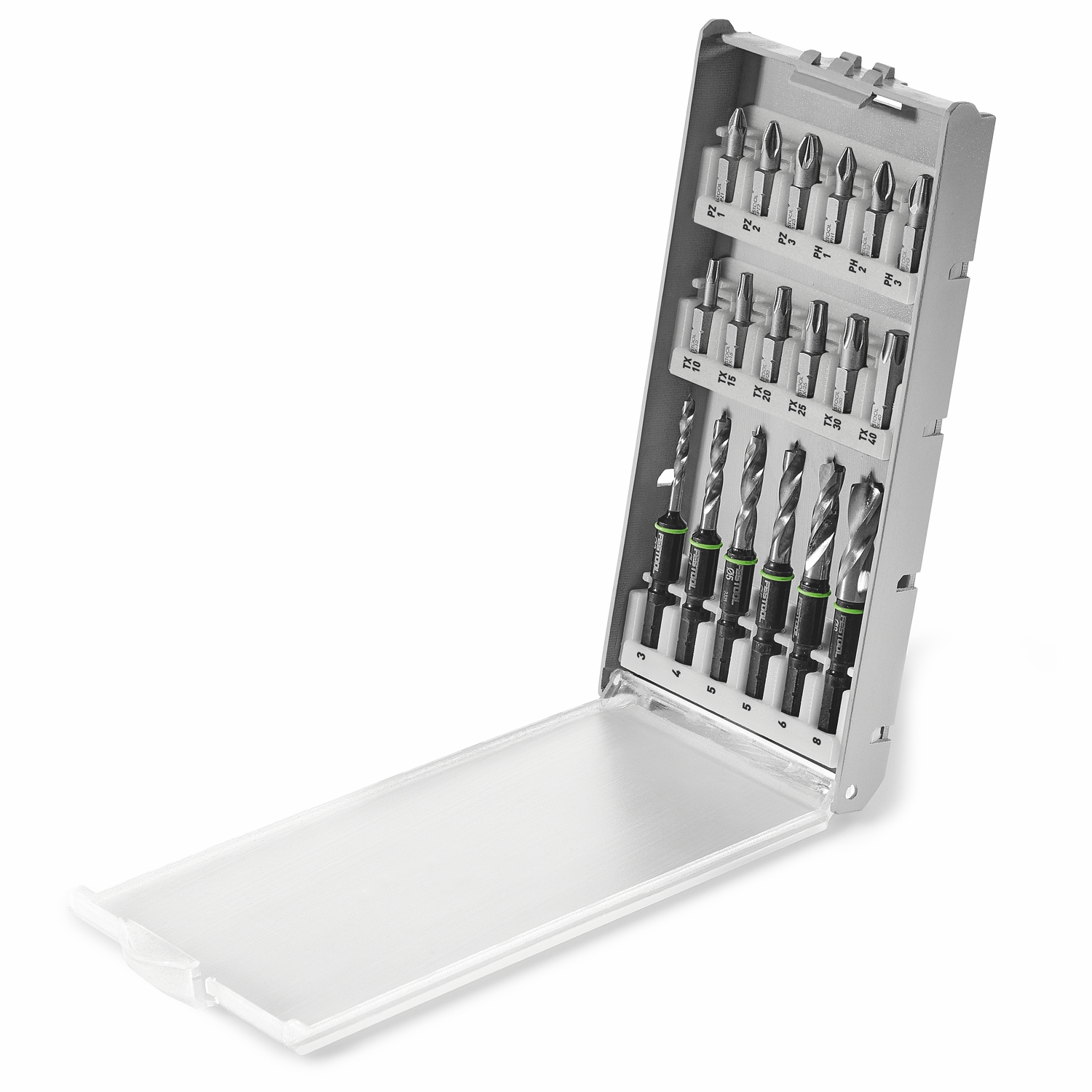 Festool BKS SYS3 D3-8 K CE/W CENTROTEC Short Wood Drill and Bit Set 18 Piece