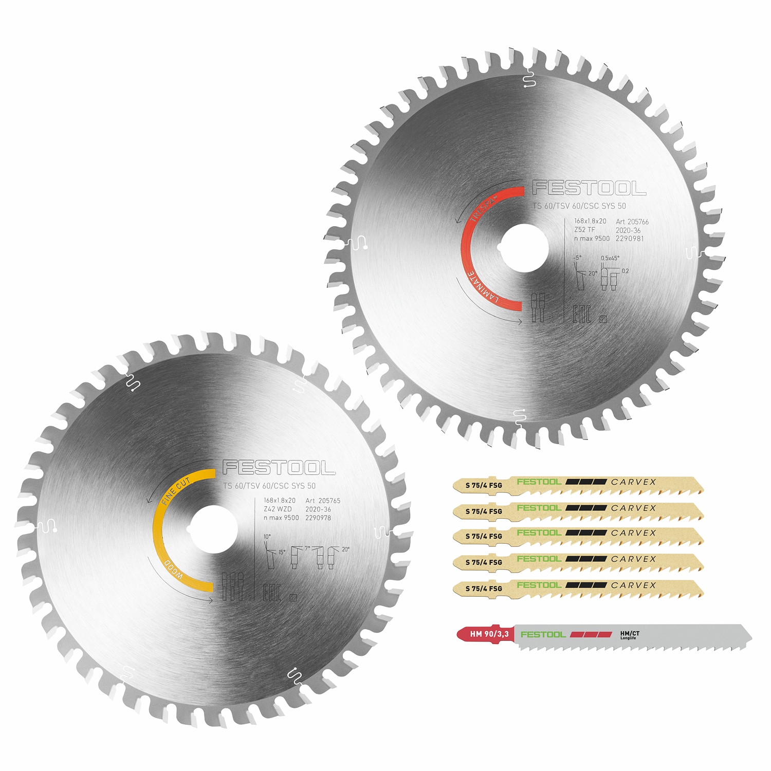 Festool KSB-SORT/2 W/L 168x1,8 Saw Blade Set