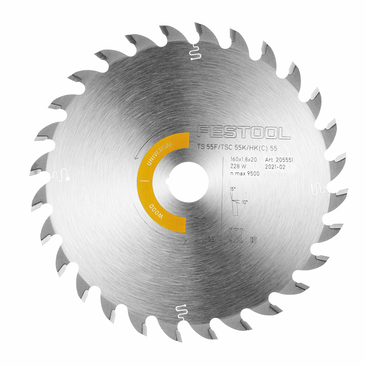 Festool Hw 160x1,8x20 W28 Wood Universal Circular Saw Blade 160mm 28t
