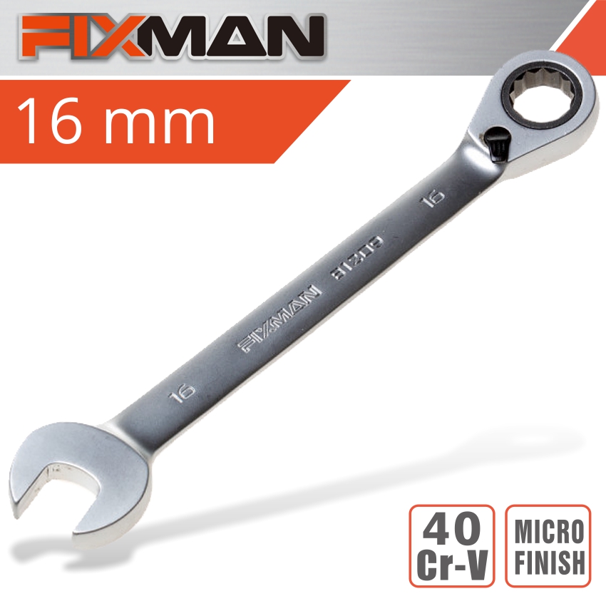 Fixman Reversible Combination Ratcheting Wrench 16mm