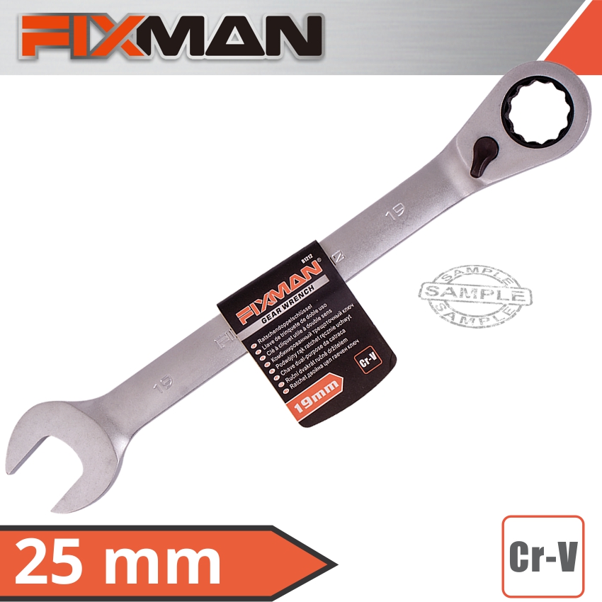 Fixman Reversible Combination Ratcheting Wrench 25mm