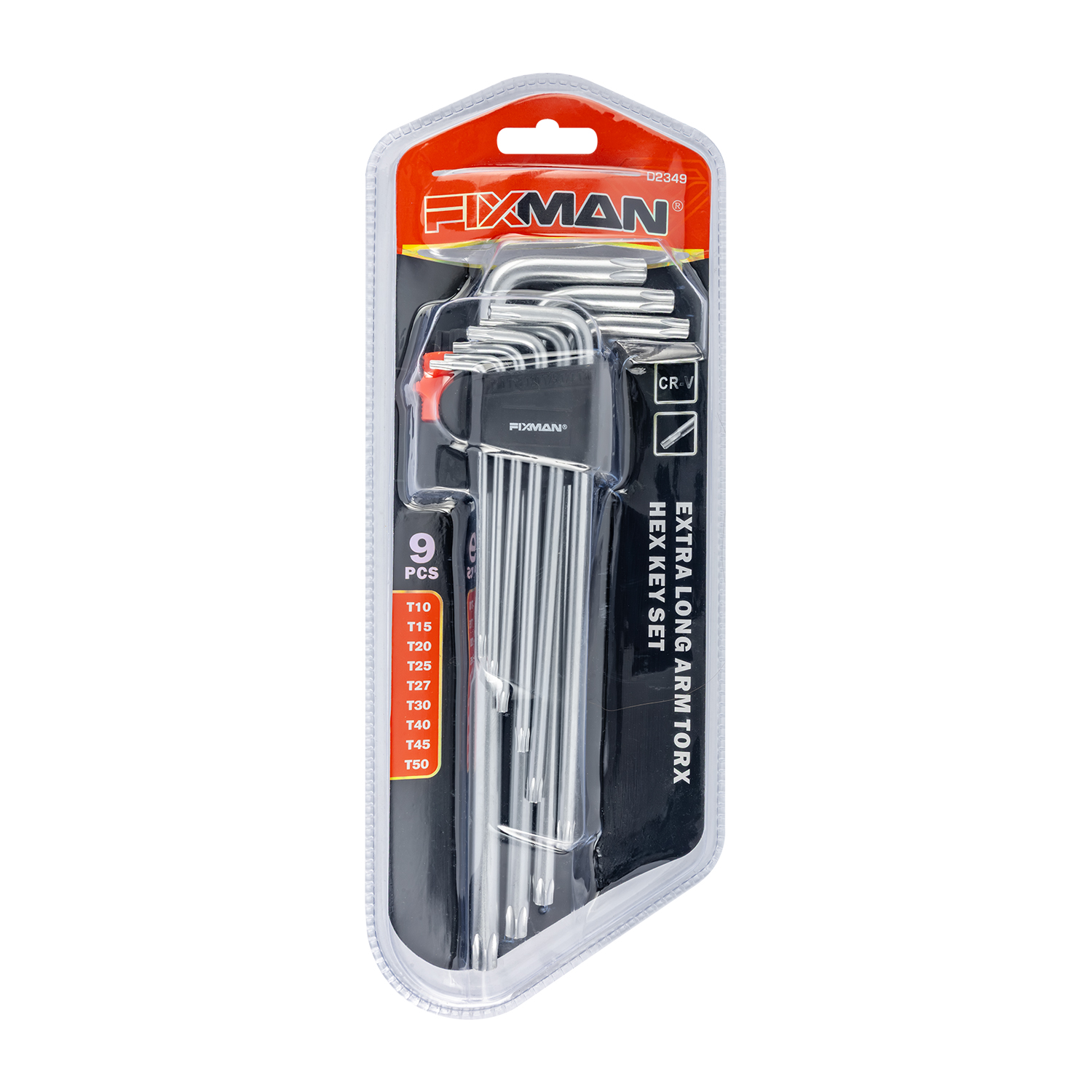 Fixman 9-Piece Extra-Long Arm Torx Key Set T10-T50